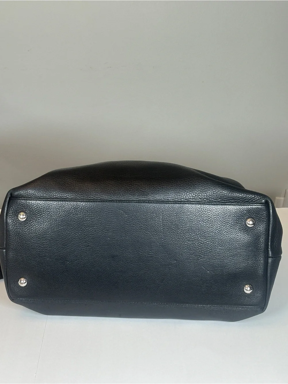 Michael Kors Black Hamiliton Weekender Leather Tote Satchel with Silver Hardware